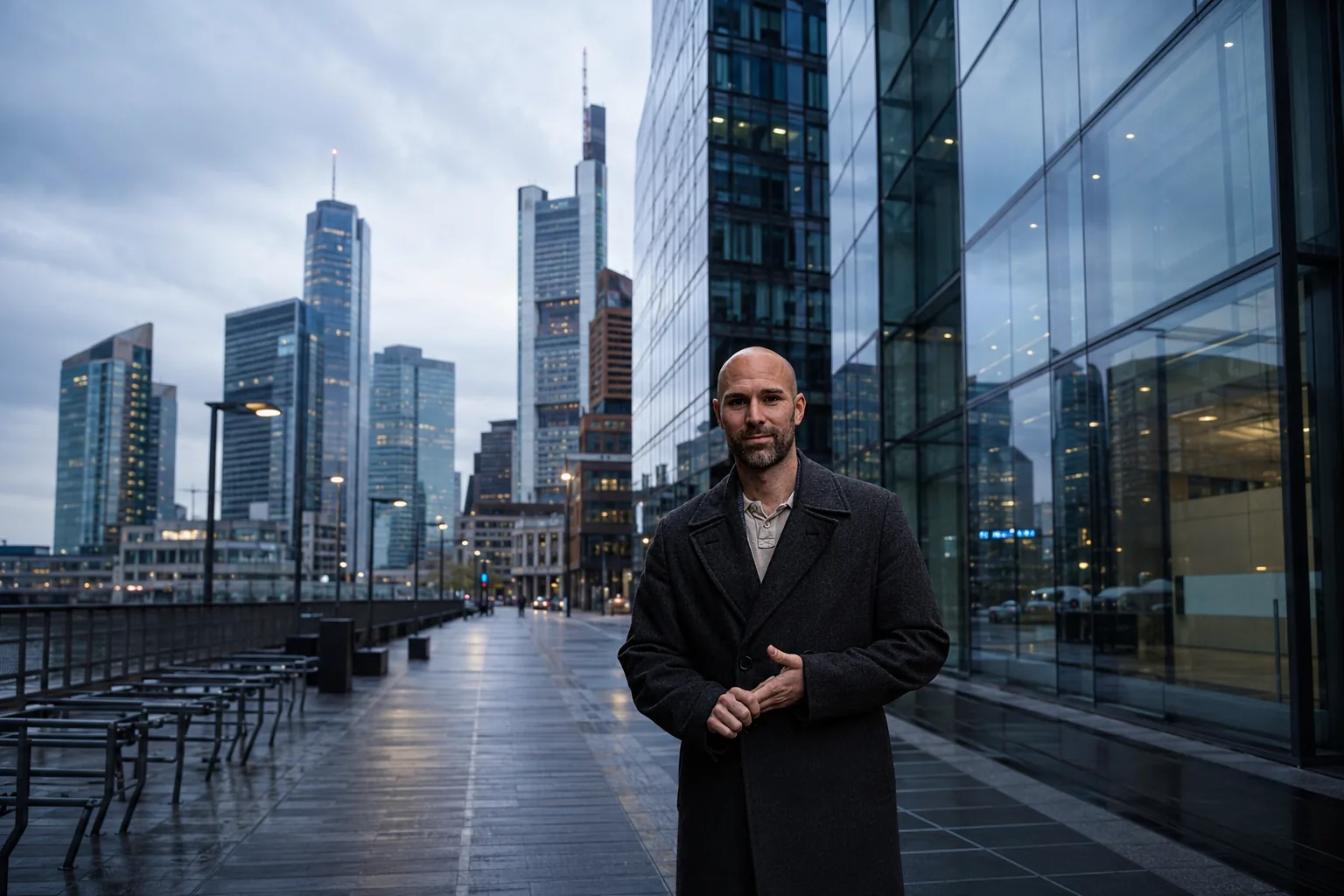 Markus Stäber vor der Frankfurter Skyline